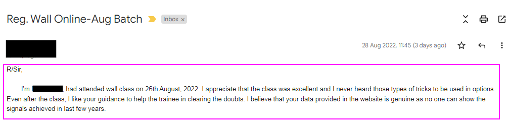 2022 08 31 14 46 35 Reg. Wall Online Aug Batch harmonicstraders@gmail.com Gmail - Harmonics Traders - Testimonials