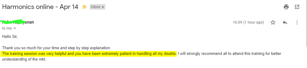 Asha Harmonics 2 - Harmonics Traders - Testimonials