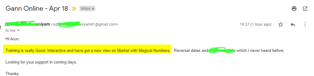 Gann Suresh - Harmonics Traders - Testimonials