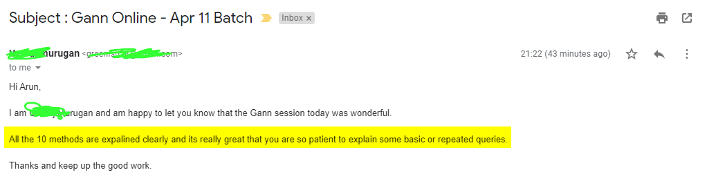 Murugan Gann - Harmonics Traders - Testimonials