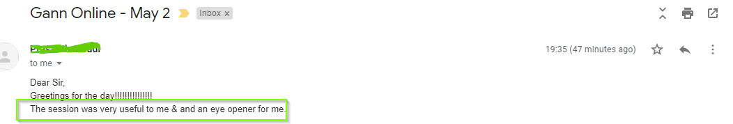 Prasanth May 2 Gann - Harmonics Traders - Testimonials